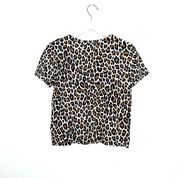 A.L.C. Bambina Leopard Print Tissue T-Shirt size medium - Picture 3 of 5